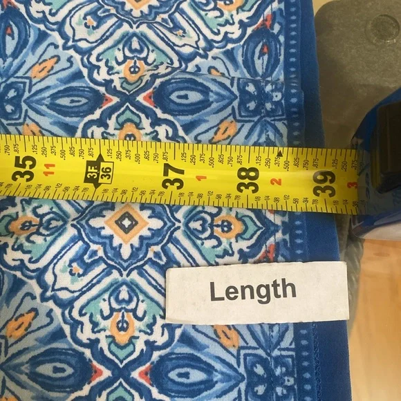 Ruby Rd womens Large Elegant Blue Paisley Dress with criss cross neckline detail - Picture 6 of 7